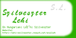 szilveszter lehi business card